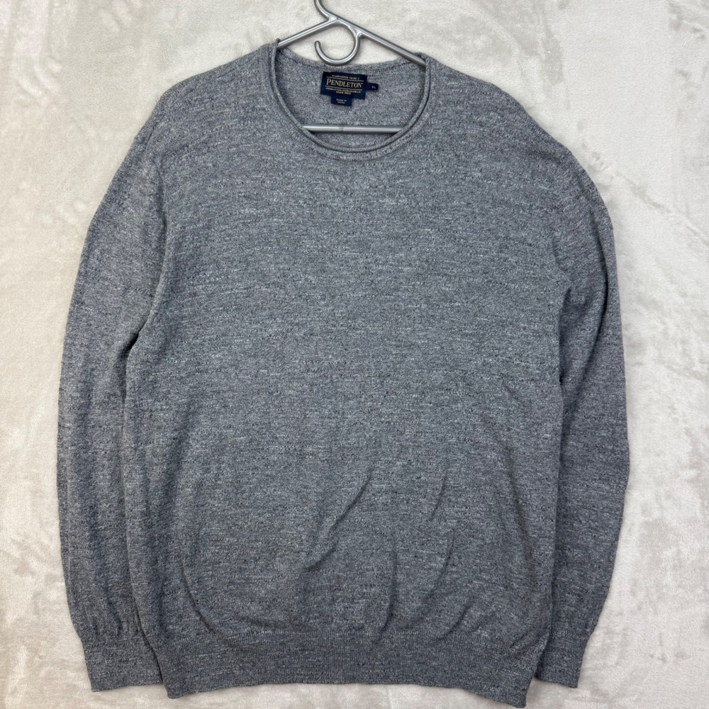 Pendleton Mens Sweater XL Gray Rolled Neck Crewneck Long Sleeve Heather Knit